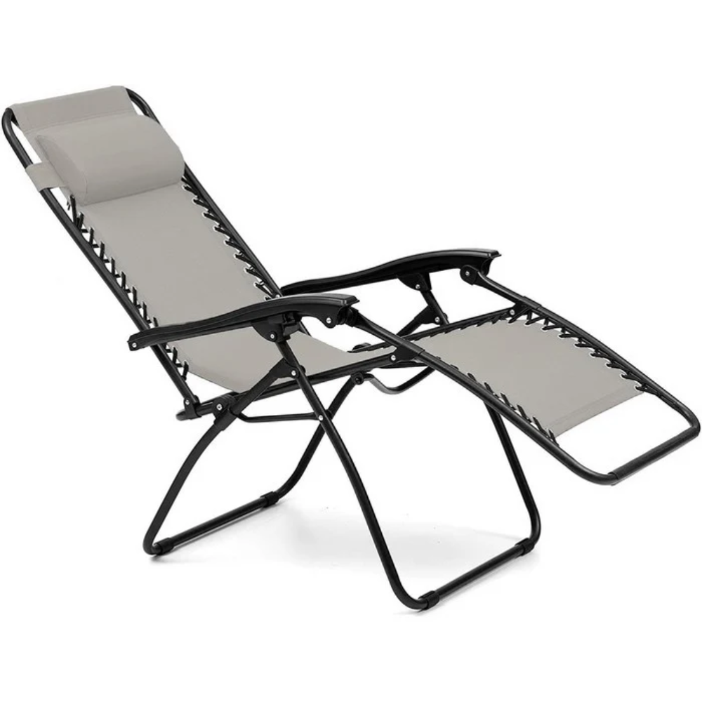 Set 2 Poltrone reclinabile in metallo e textilene con cuscino - No Gravity