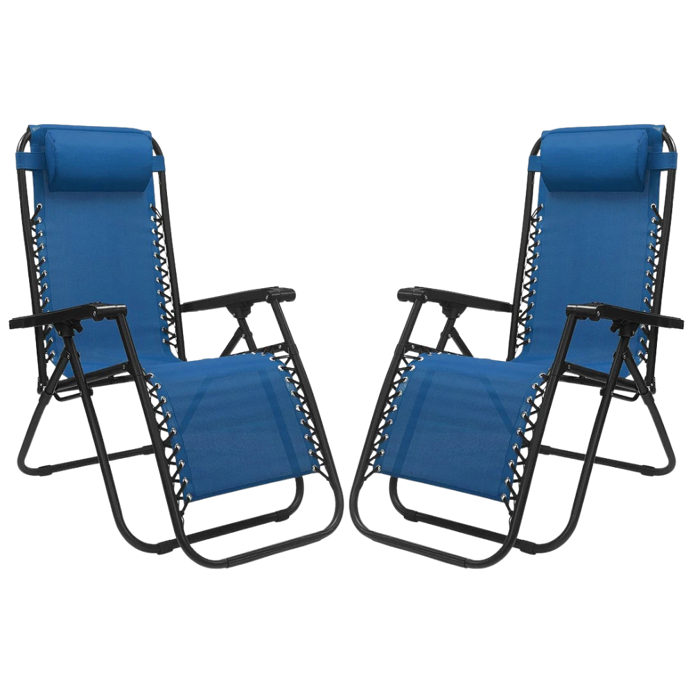 Set 2 Poltrone reclinabile in metallo e textilene con cuscino - No Gravity