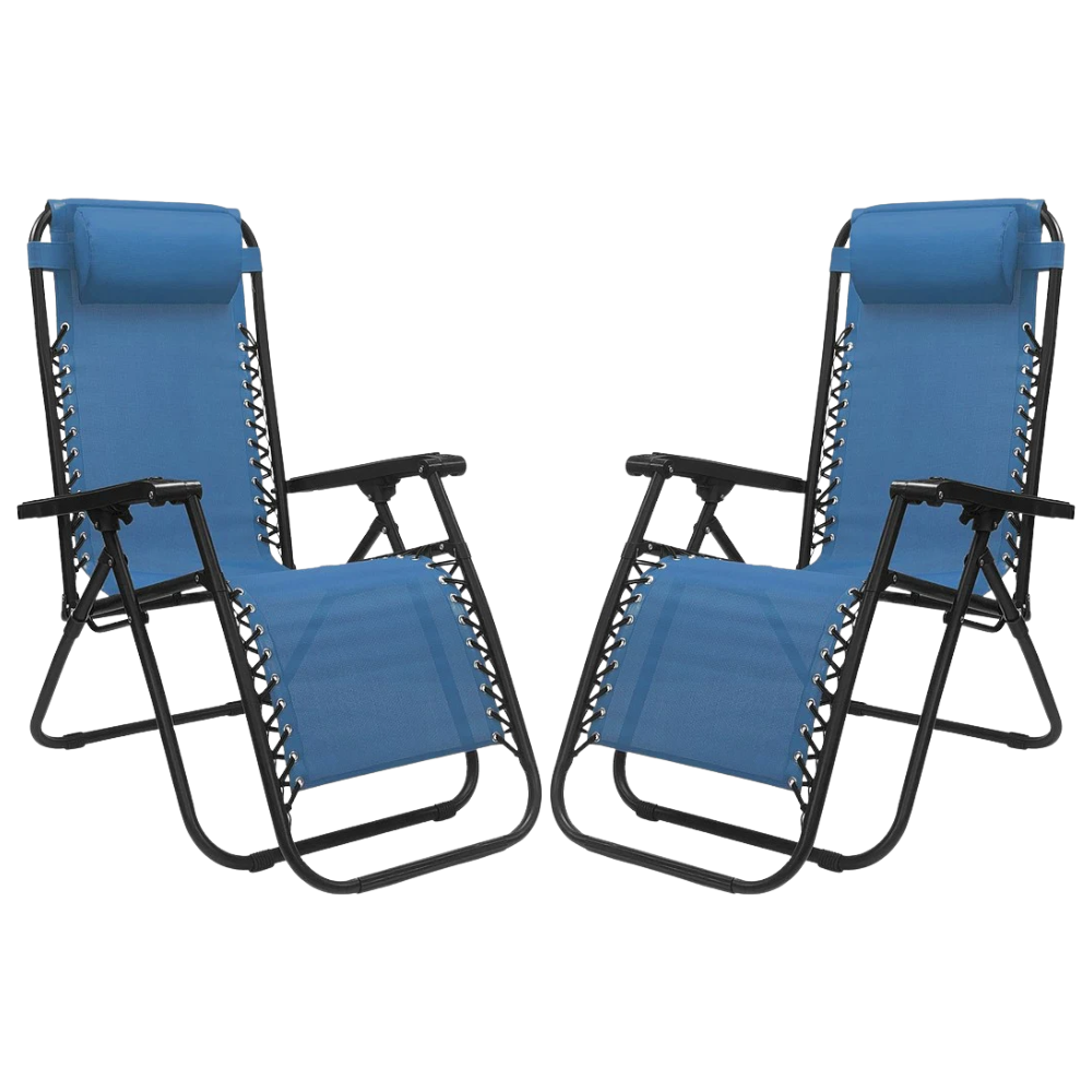 Set 2 Poltrone reclinabile in metallo e textilene con cuscino - No Gravity