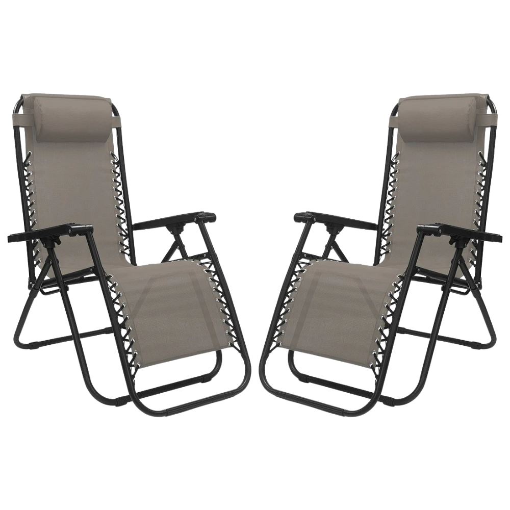 Set 2 Poltrone reclinabile in metallo e textilene con cuscino - No Gravity