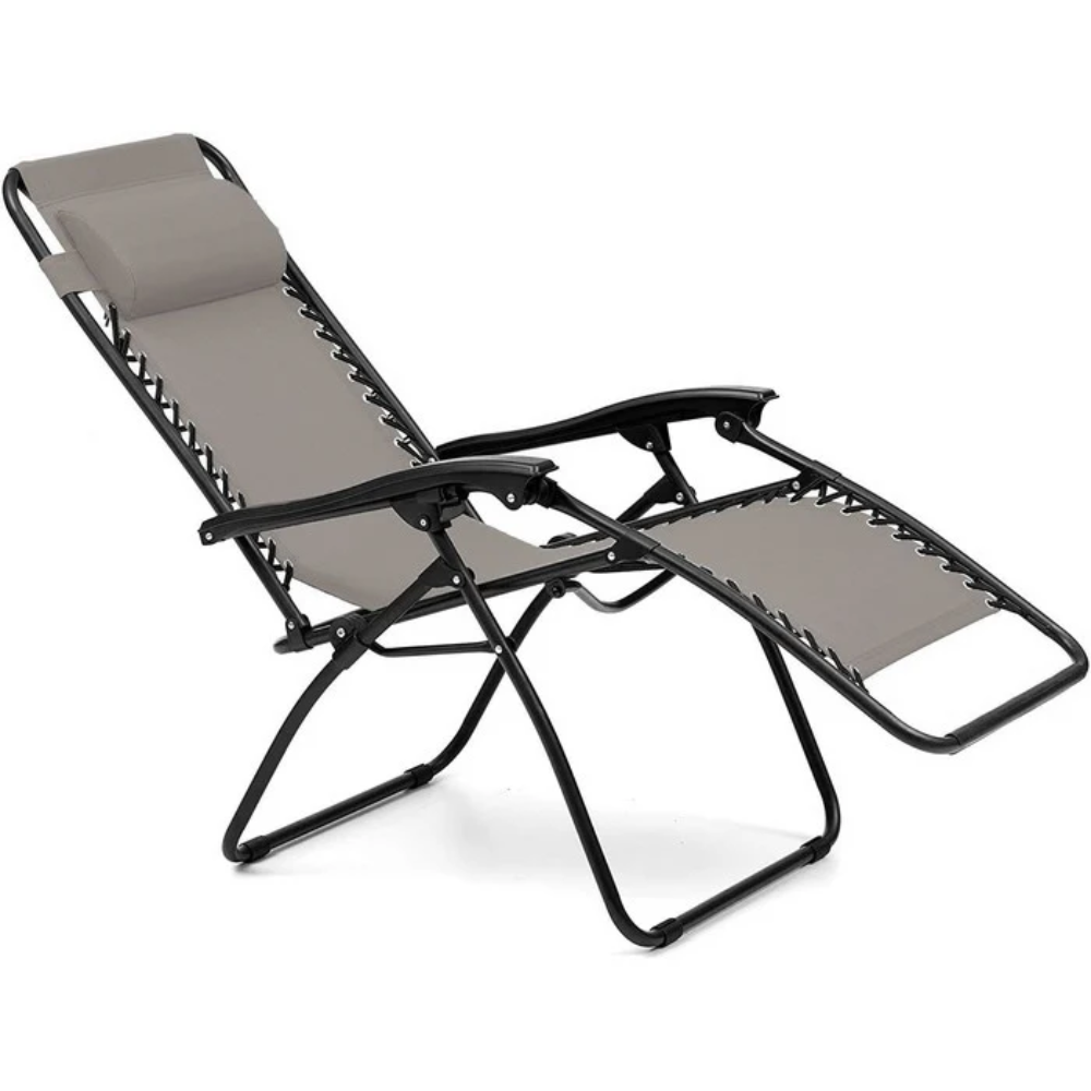 Set 2 Poltrone reclinabile in metallo e textilene con cuscino - No Gravity