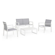 Set da giardino con divano, poltrone e tavolino in alluminio - Kallen