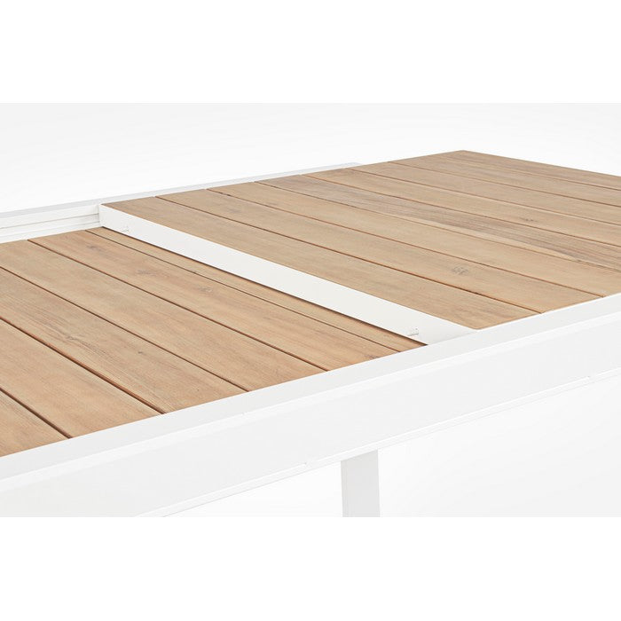 Tavolo allungabile da giardino in alluminio con doghe effetto legno - Belmar