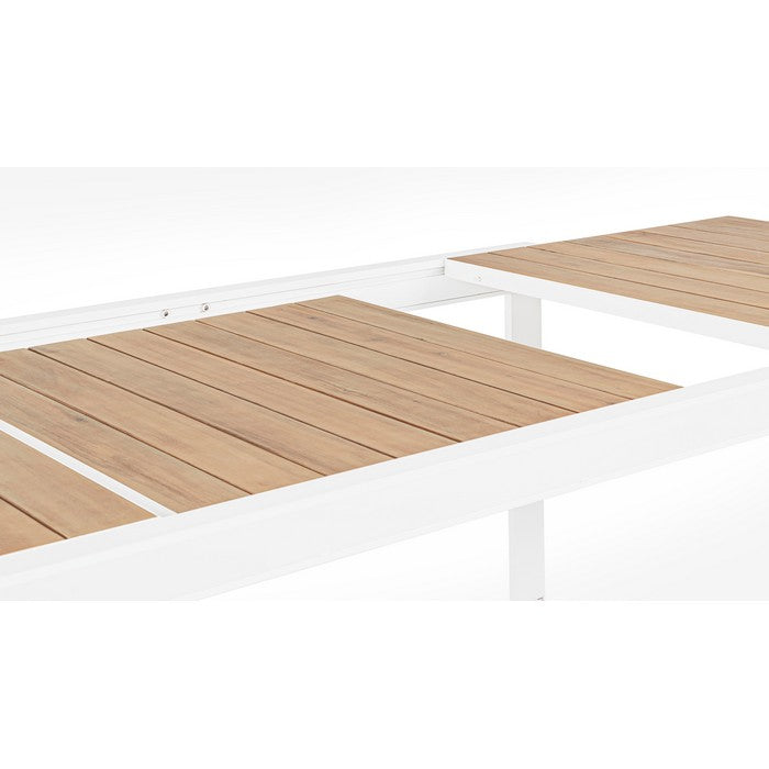 Tavolo allungabile da giardino in alluminio con doghe effetto legno - Belmar