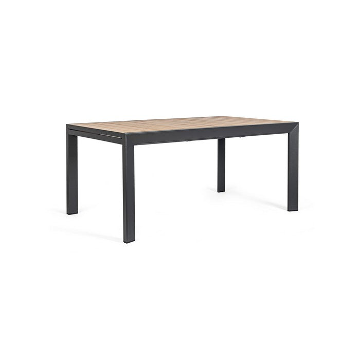 Tavolo allungabile da giardino in alluminio con doghe effetto legno - Belmar