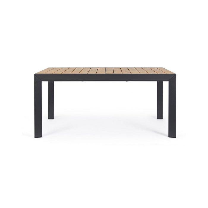 Tavolo allungabile da giardino in alluminio con doghe effetto legno - Belmar