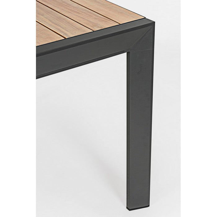 Tavolo allungabile da giardino in alluminio con doghe effetto legno - Belmar