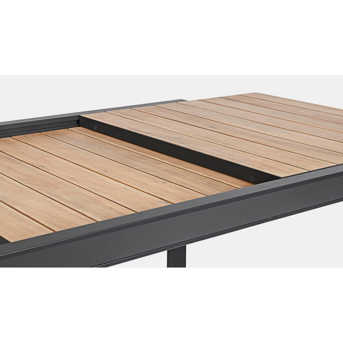 Tavolo allungabile da giardino in alluminio con doghe effetto legno - Belmar