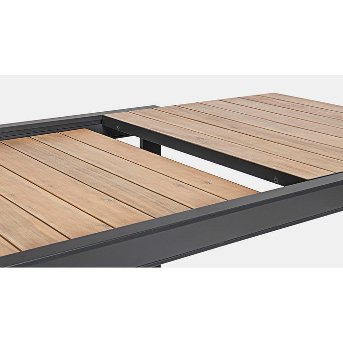 Tavolo allungabile da giardino in alluminio con doghe effetto legno - Belmar