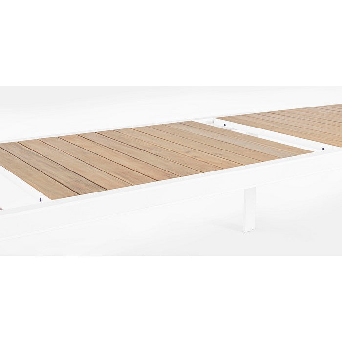 Tavolo allungabile da giardino in alluminio con doghe effetto legno - Belmar