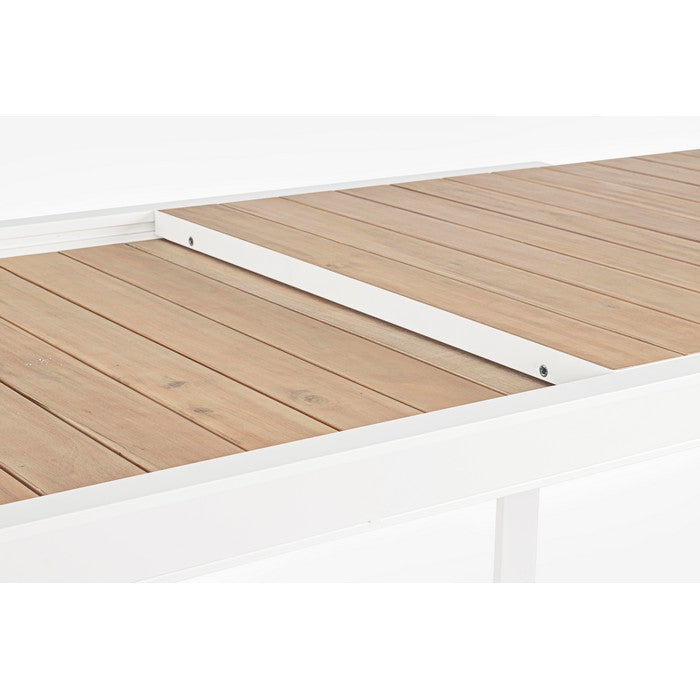 Tavolo allungabile da giardino in alluminio con doghe effetto legno - Belmar