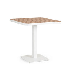 Tavolo quadrato da giardino con doghe effetto legno 75x75 cm - Belmar