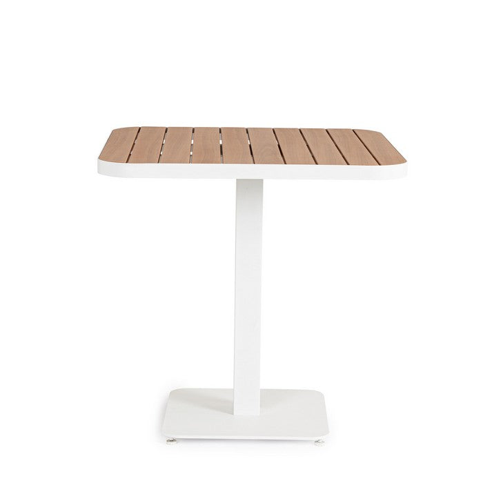 Tavolo quadrato da giardino con doghe effetto legno 75x75 cm - Belmar