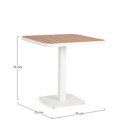 Tavolo quadrato da giardino con doghe effetto legno 75x75 cm - Belmar