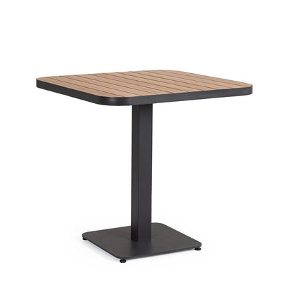 Tavolo quadrato da giardino con doghe effetto legno 75x75 cm - Belmar