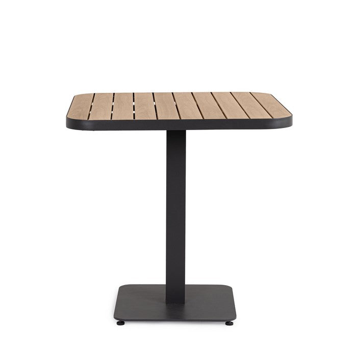 Tavolo quadrato da giardino con doghe effetto legno 75x75 cm - Belmar - BIZZOTTO - 64410611679610
