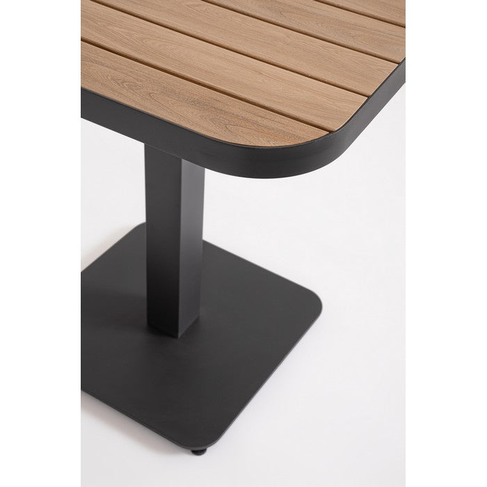 Tavolo quadrato da giardino con doghe effetto legno 75x75 cm - Belmar - BIZZOTTO - 64410612138362