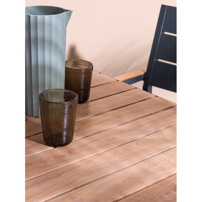 Tavolo quadrato da giardino con doghe effetto legno 75x75 cm - Belmar - BIZZOTTO - 64410613678458