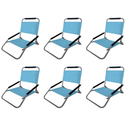 Set 6 sedie pieghevoli basse da spiaggia e campeggio - BEST - 64540571992442