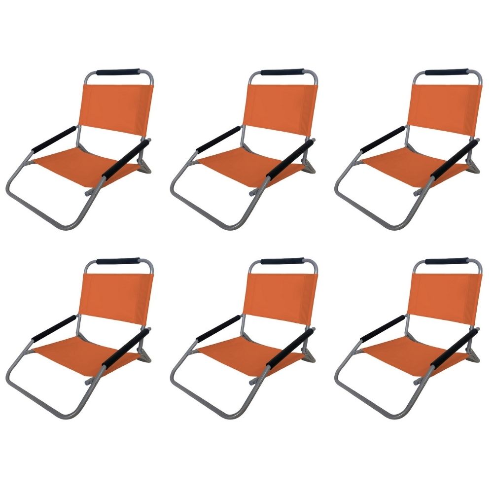 Set 6 sedie pieghevoli basse da spiaggia e campeggio - BEST - 64540572090746