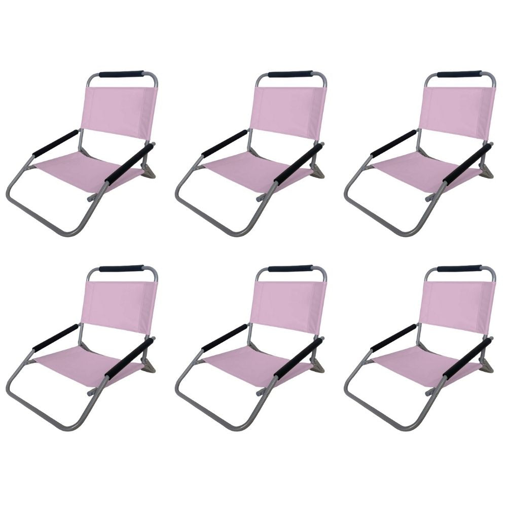 Set 6 sedie pieghevoli basse da spiaggia e campeggio - BEST - 64540572156282