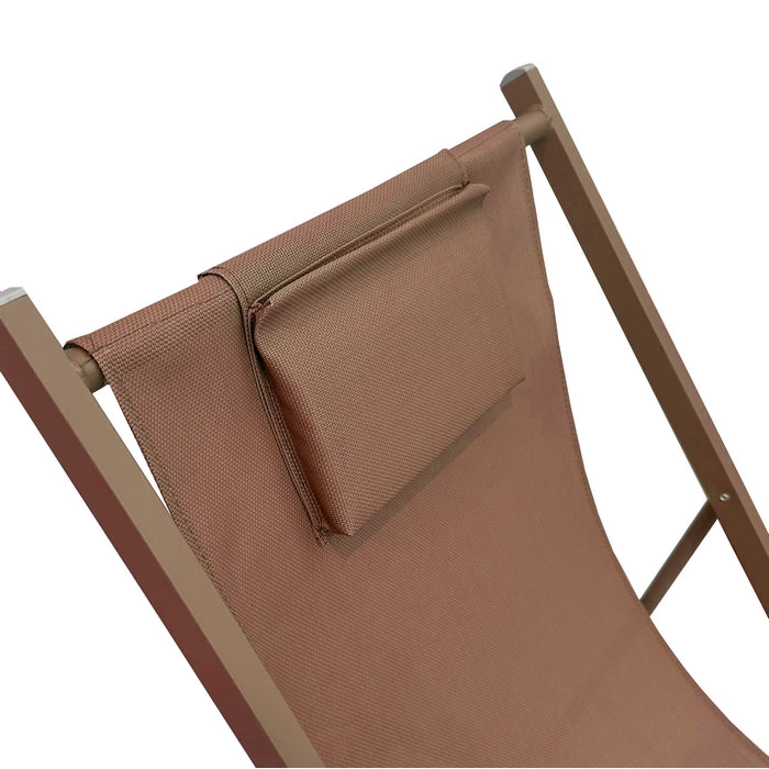 Sedia a sdraio da giardino in metallo e textilene con cuscino - BEST - 64780948111738