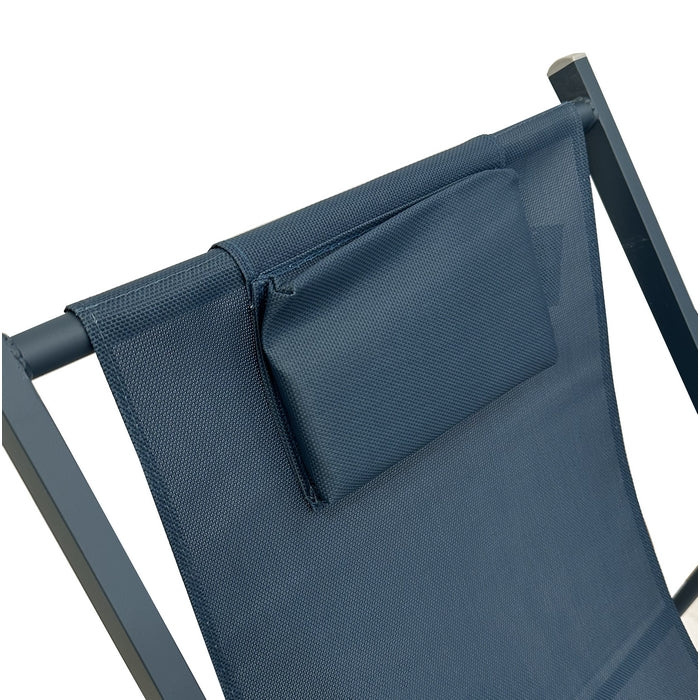 Sedia a sdraio da giardino in metallo e textilene con cuscino - BEST - 64780950733178