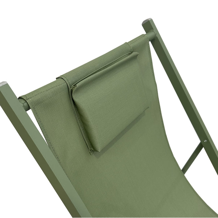 Sedia a sdraio da giardino in metallo e textilene con cuscino - BEST - 64780952568186