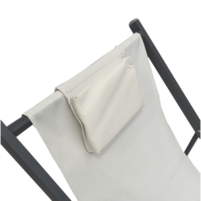 Sedia a sdraio da giardino in metallo e textilene con cuscino - BEST - 64780954599802