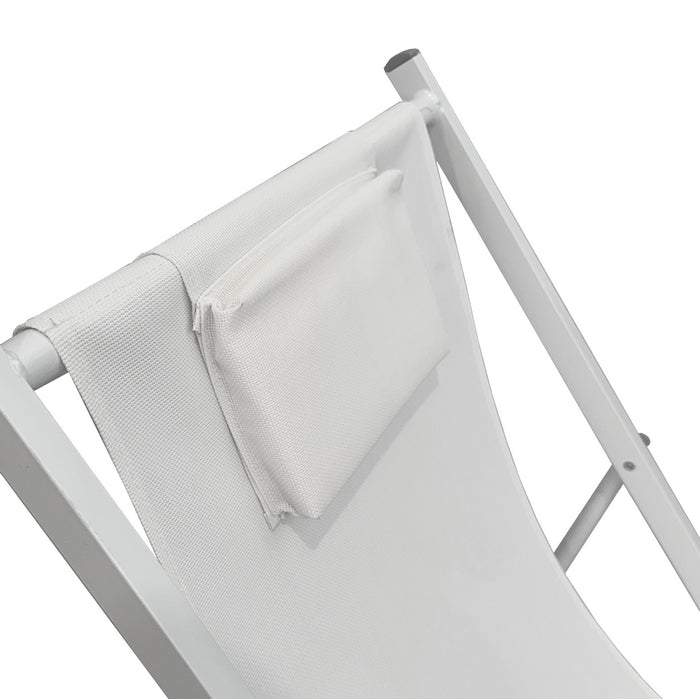 Sedia a sdraio da giardino in metallo e textilene con cuscino - BEST - 64816349348218