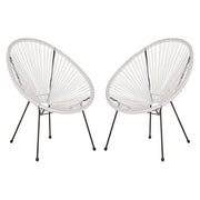 Set 2 poltrone relax tonde da giardino effetto rattan - Spaghetti