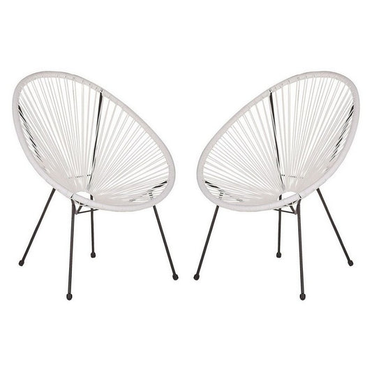 Set 2 poltrone relax tonde da giardino effetto rattan - Spaghetti - BEST - 64502593126778