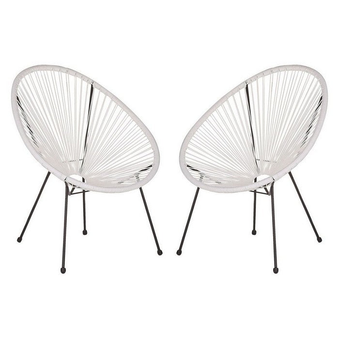 Set 2 poltrone relax tonde da giardino effetto rattan - Spaghetti