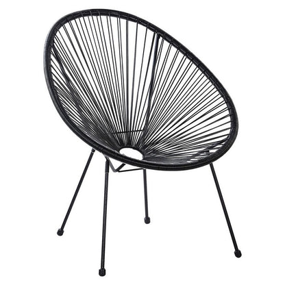 Poltrona relax tonda da giardino effetto rattan - Spaghetti