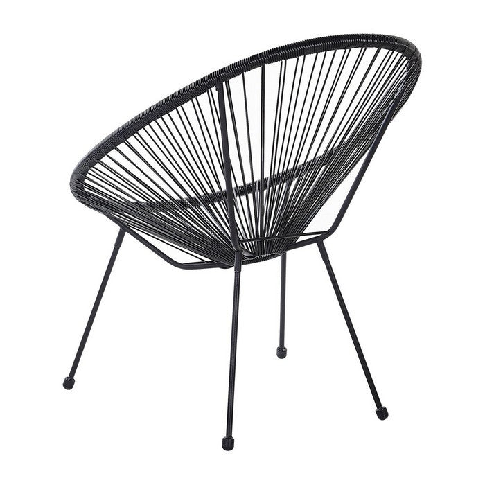 Set 2 poltrone relax tonde da giardino effetto rattan - Spaghetti