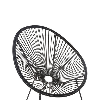 Poltrona relax tonda da giardino effetto rattan - Spaghetti