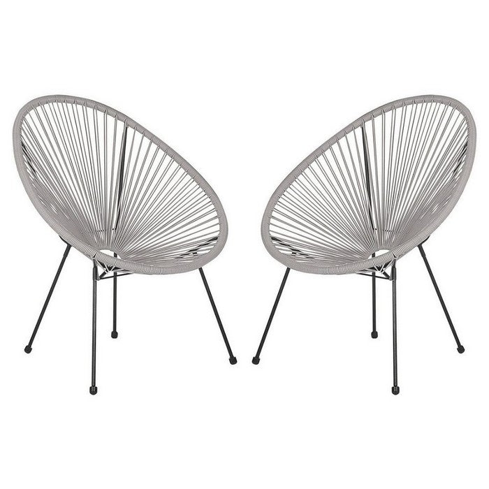 Set 2 poltrone relax tonde da giardino effetto rattan - Spaghetti