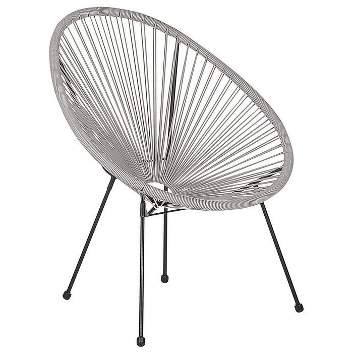 Set 2 poltrone relax tonde da giardino effetto rattan - Spaghetti