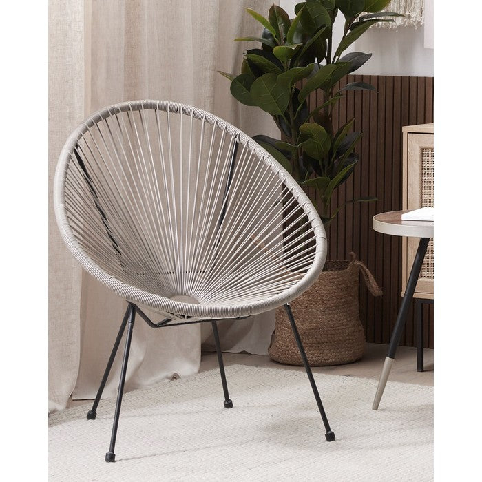 Poltrona relax tonda da giardino effetto rattan - Spaghetti - BEST - 64462698971514