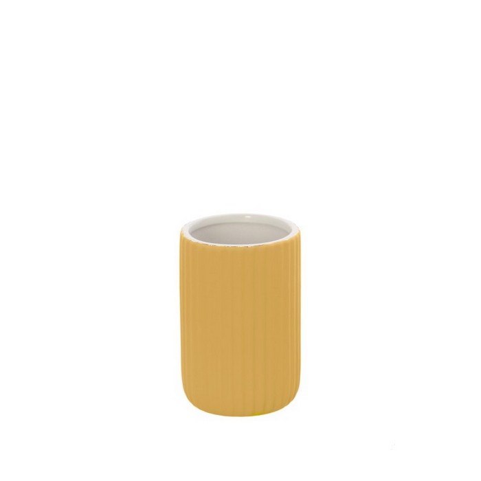 Porta spazzolino tondo in ceramica - Color - FERIDRAS - 64632494784890