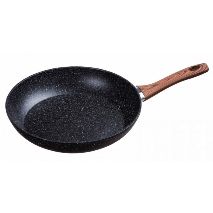 Padella per induzione antiaderente e antigraffio, manico effetto legno - Black Stone