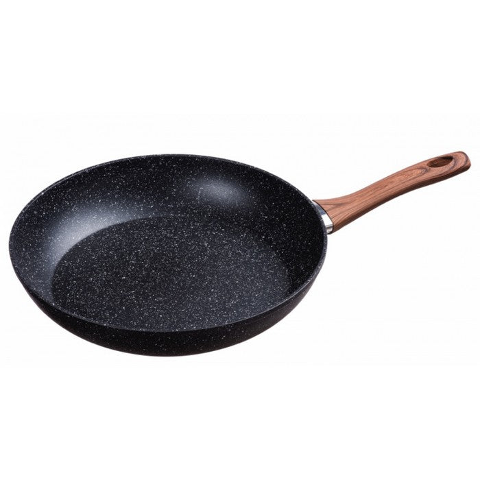 Padella per induzione antiaderente e antigraffio, manico effetto legno - Black Stone