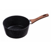 Casseruola per induzione antiaderente e antigraffio, manico effetto legno - Black Stone