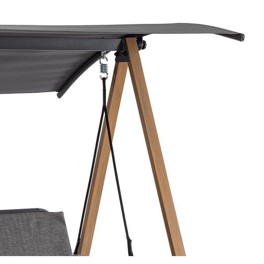 Dondolo 3 posti da giardino moderno in acciaio effetto legno - Icaro - BIZZOTTO - 64409910215034