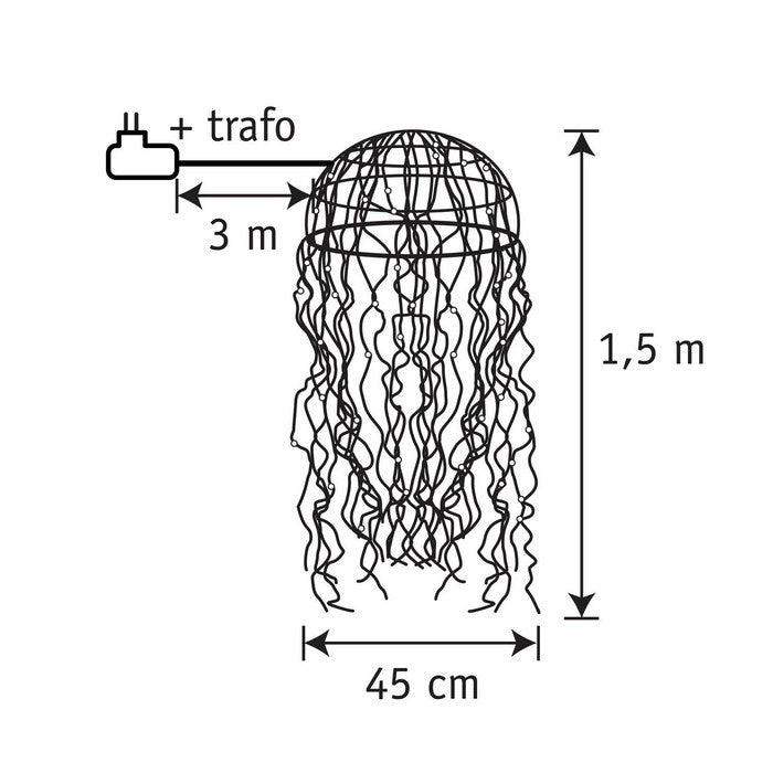 Lampadario natalizio a LED da appendere a forma di medusa