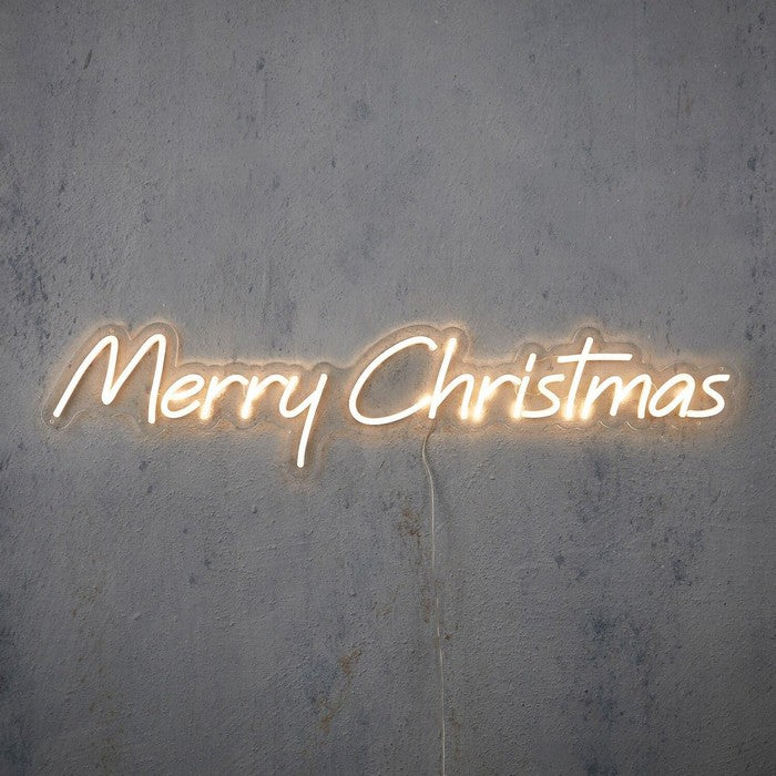 Scritta natalizia "Merry Christmas" a LED neon