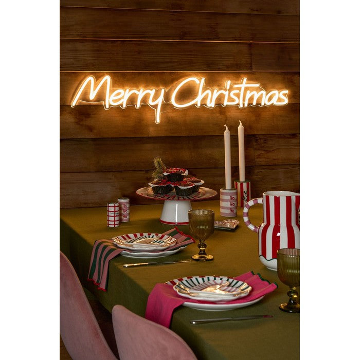 Scritta natalizia "Merry Christmas" a LED neon
