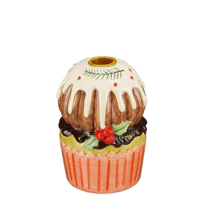 Portacandele natalizio a forma di dolcetto 13 cm