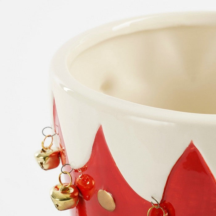 Vaso natalizio con campanellini a forma di elfo