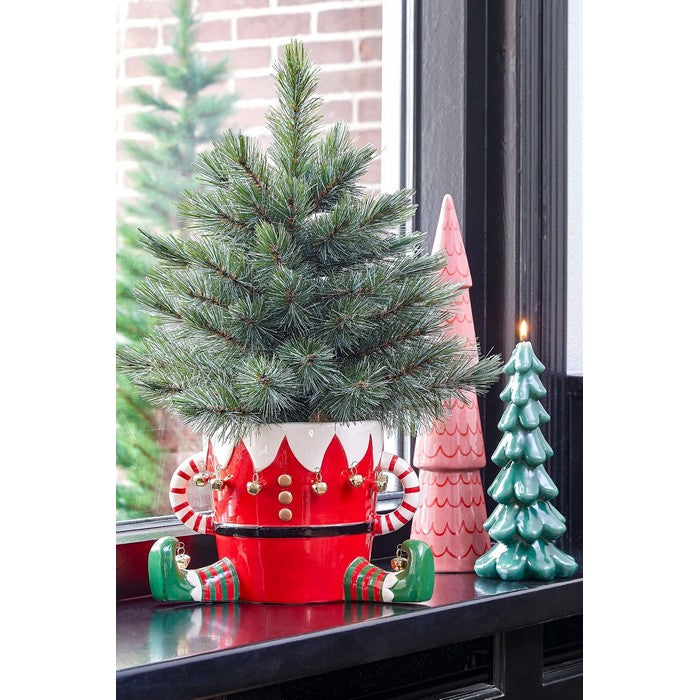 Vaso natalizio con campanellini a forma di elfo